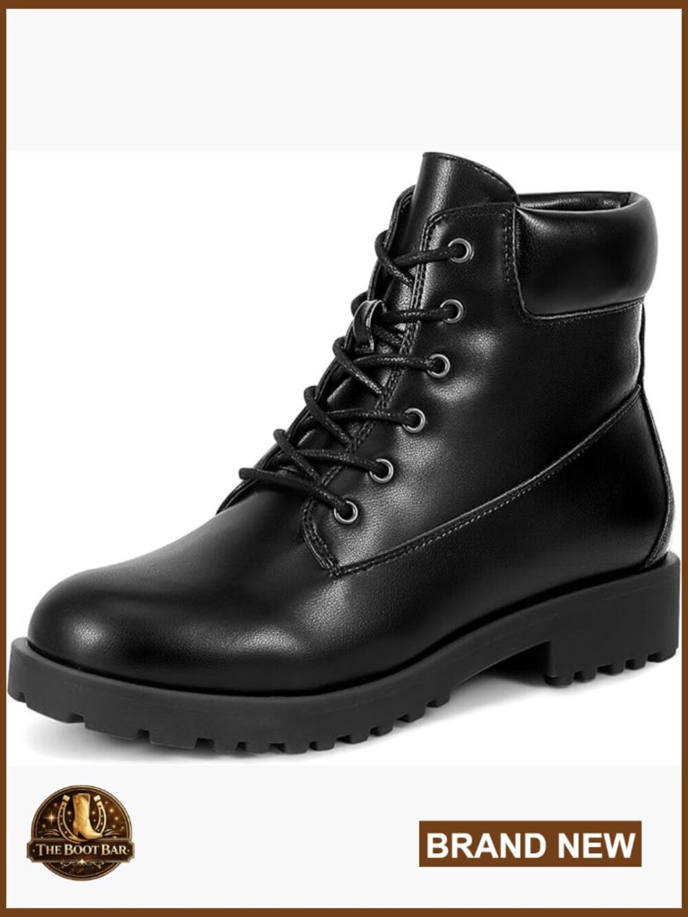 Women's Ankle Booties Lace Up Combat Boots Chunky Heel Non-Slip Winter Shoes